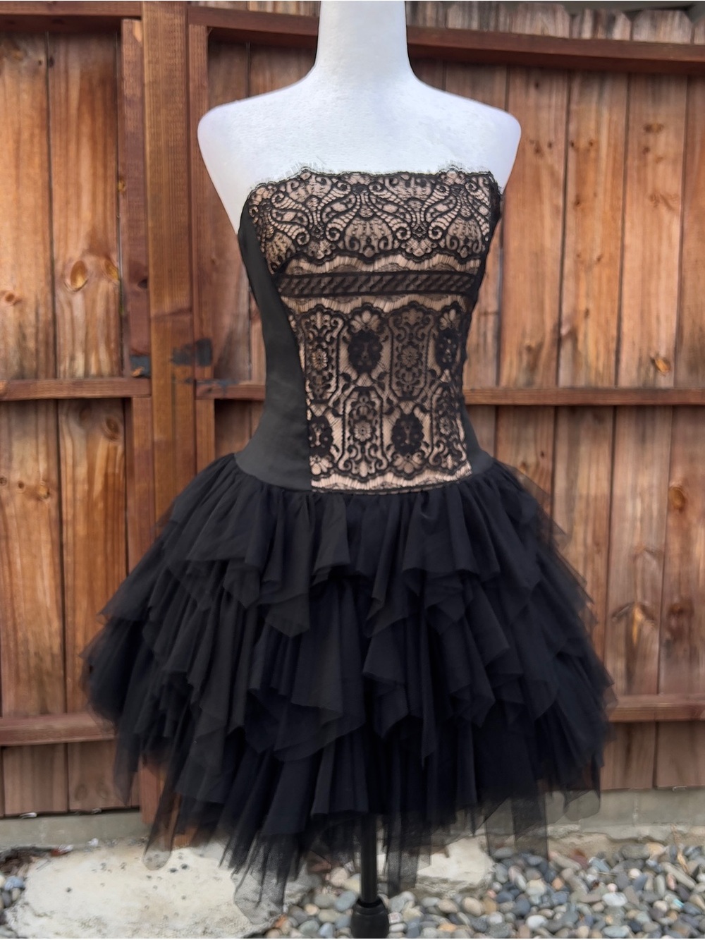 Jessica McClintock Black Satin Party Dress